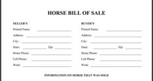 horse bill of sale template canada